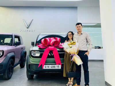 Vinfast Bình Dương giao xe VF3 xanh rêu