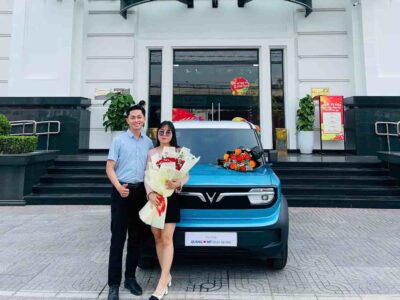 Vinfast Bình Dương giao xe VF3 xanh dương